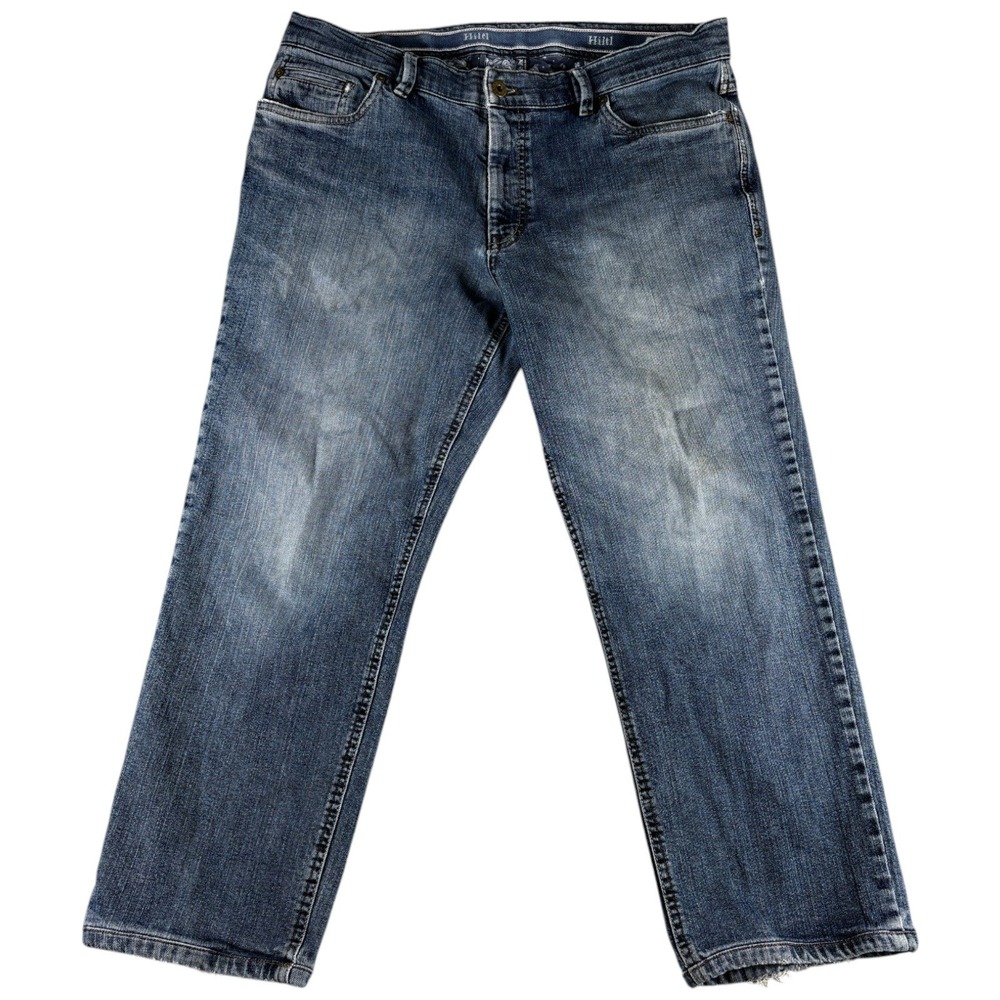 Hiltl Relaxed Fit Jeans Mens 38x32 Blue Faded Denim Medium Wash Straight Leg